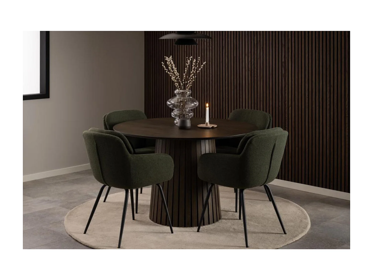 Chaises de salle à manger pieds métal assise tissu  (lot de 2) - MARTA