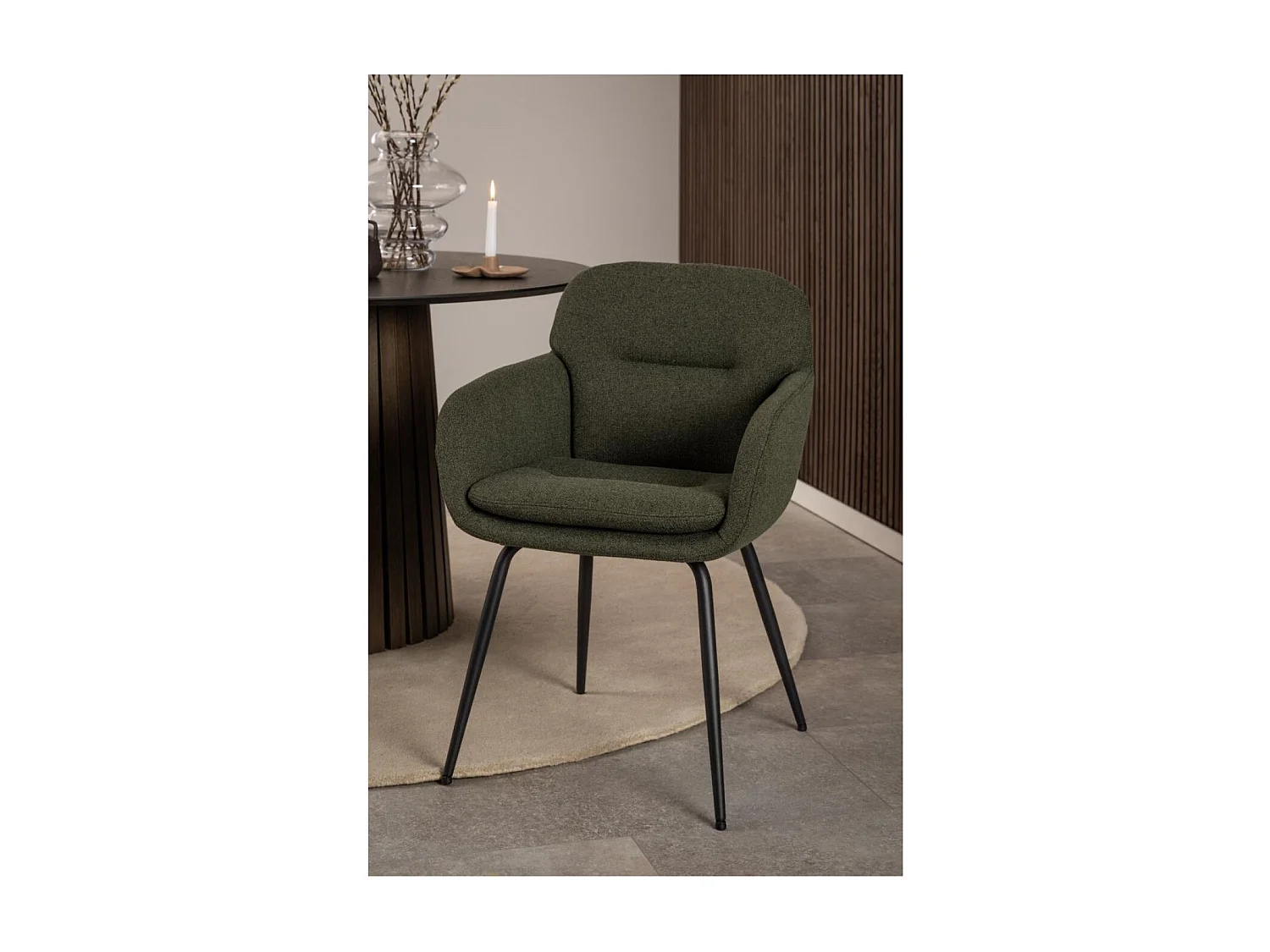 Chaises de salle à manger pieds métal assise tissu  (lot de 2) - MARTA