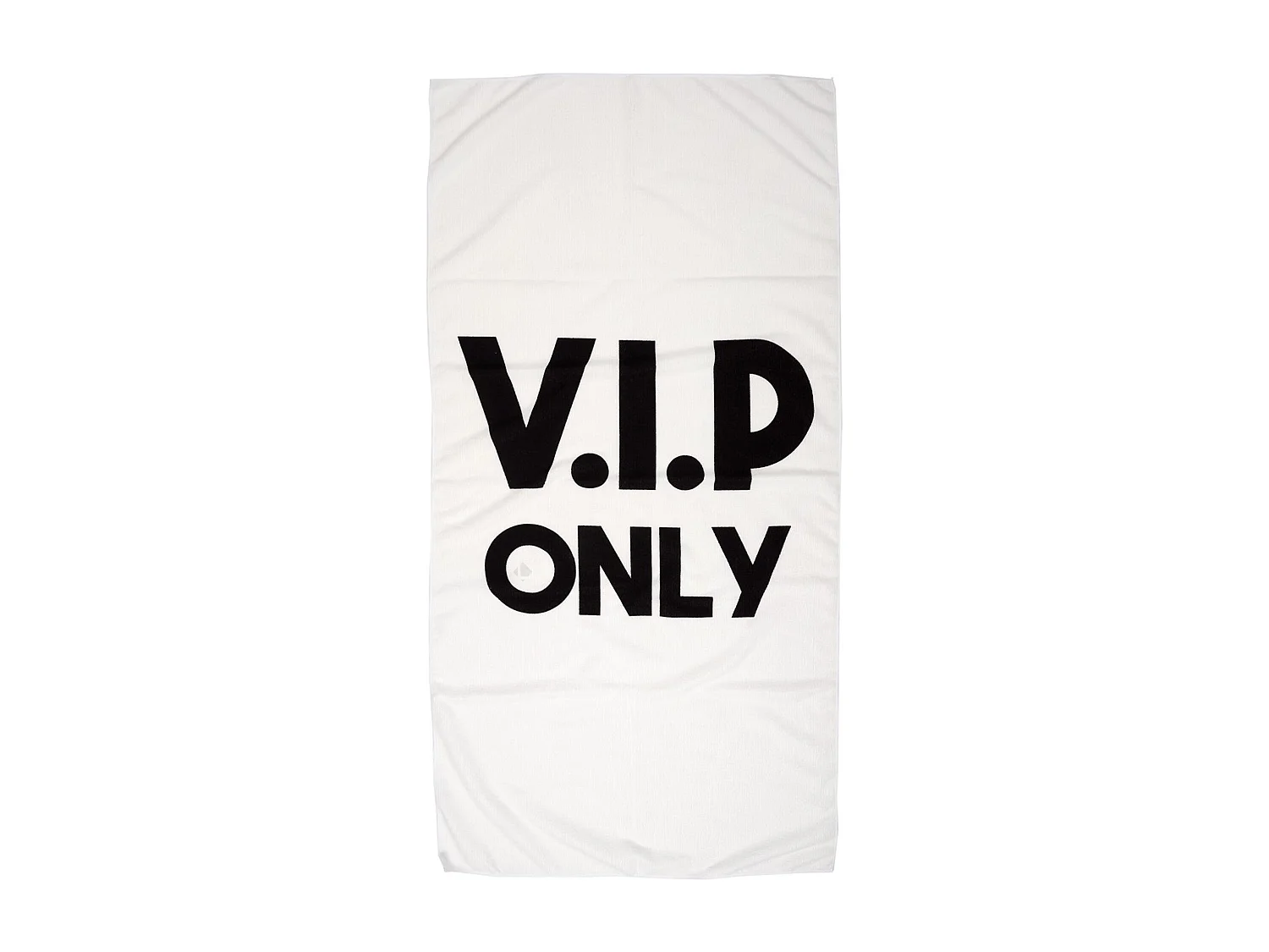 Drap de plage 70x140 cm en polyester KANEOHE modèle "VIP Only" blanc et noir