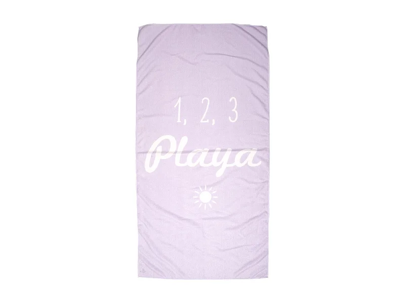 Drap de plage 70x140 cm en polyester KANEOHE modèle "1 2 3 Playa" violet