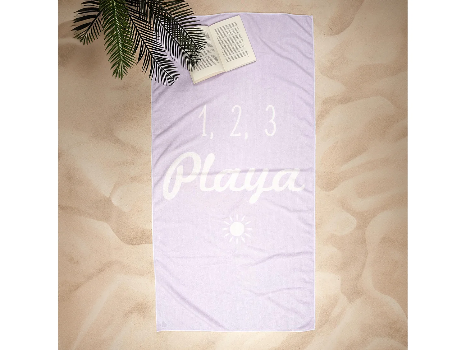 Drap de plage 70x140 cm en polyester KANEOHE modèle "1 2 3 Playa" violet