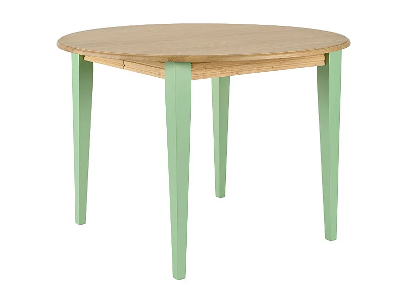 Table ronde extensible en bois 4/6 places D105 pieds colorés - VICTORIA