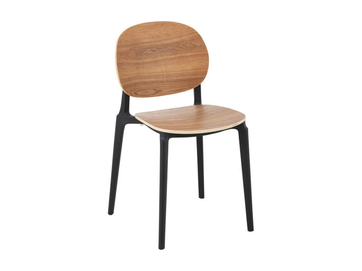 Chaises de salle à manger naturel/noire style japandi (lot de 2) - YUMI