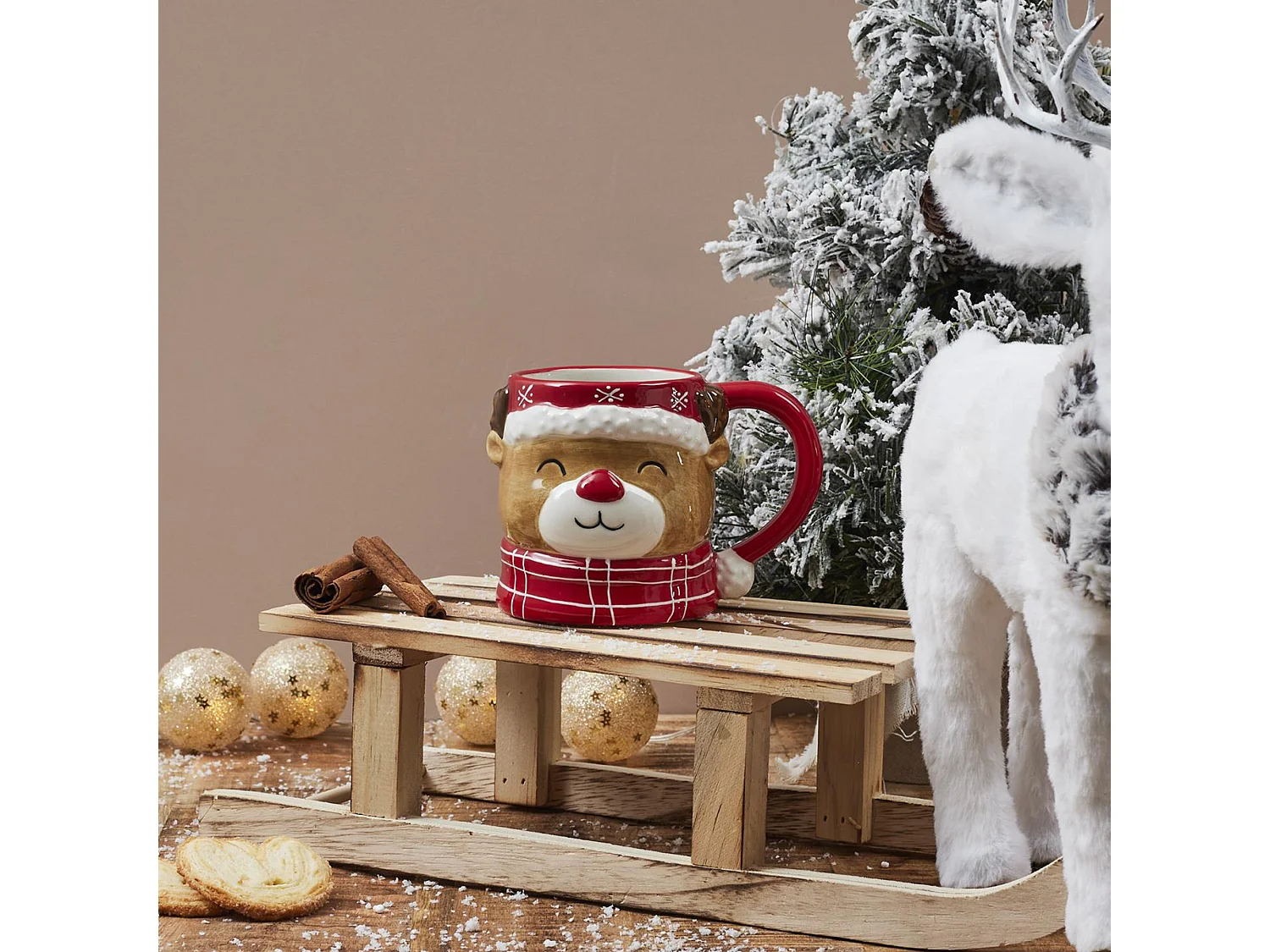 Mug en céramique 35 cl collection CHRISTMAS TIME modèle renne de noel