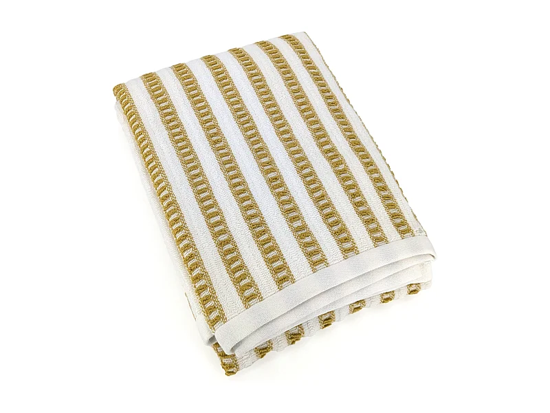 Drap de bain coton 100x150cm SANTORINI rayures jaune