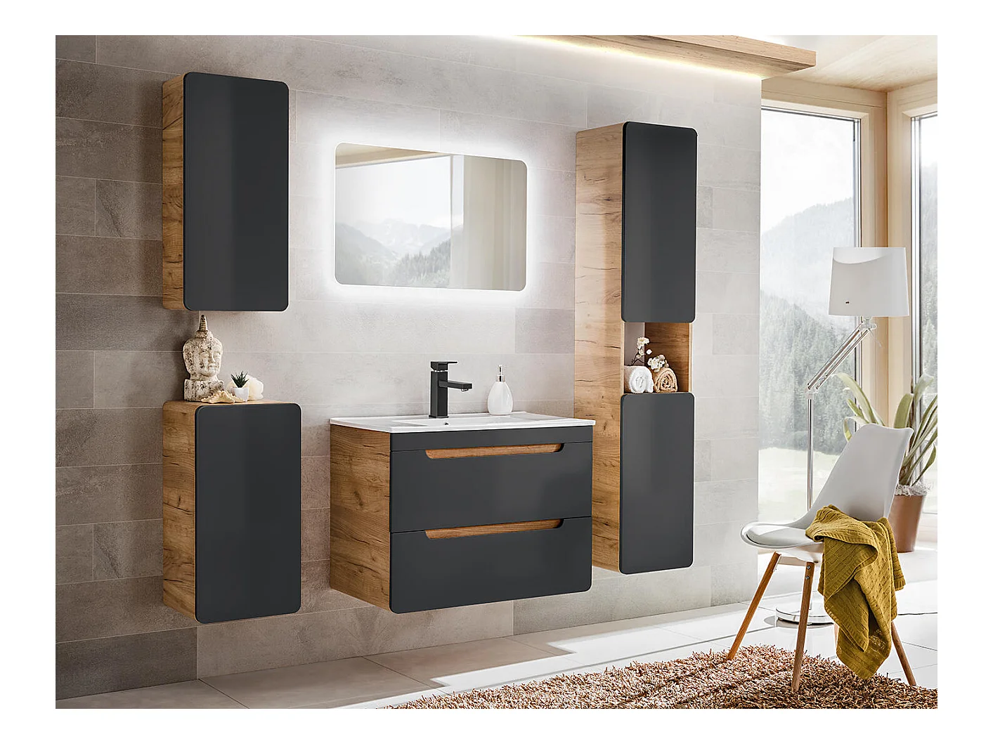 Armoires Latérales ARUBA SCAB35 1D 35x32x68 Grisfoncé