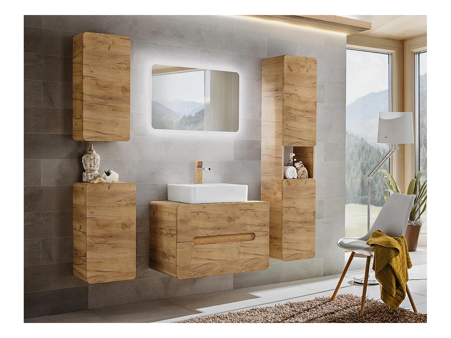 Armoires Latérales ARUBA SCAB35 1D 35x22x75 Clair naturel