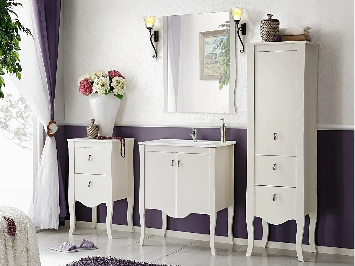 Armoire Haute ELISABETH HC45 1D2D 45x36x157 Blanc