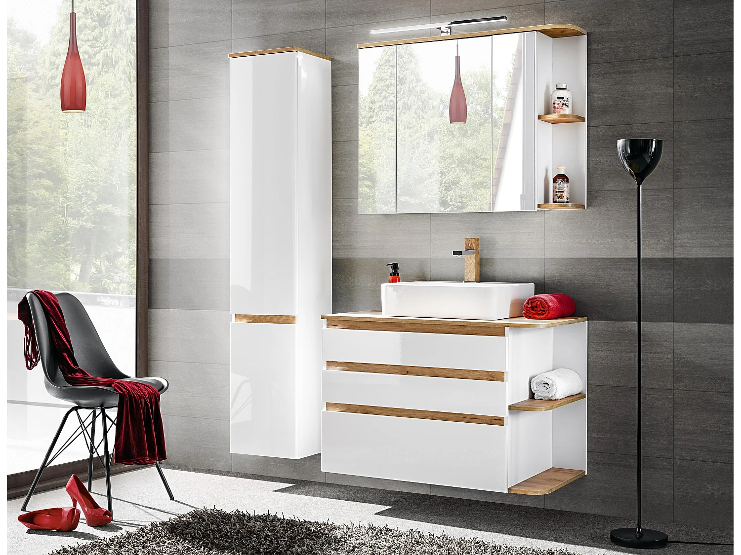 Hoge Kast PLATINUM HC35 2D 35x30x176 Wit