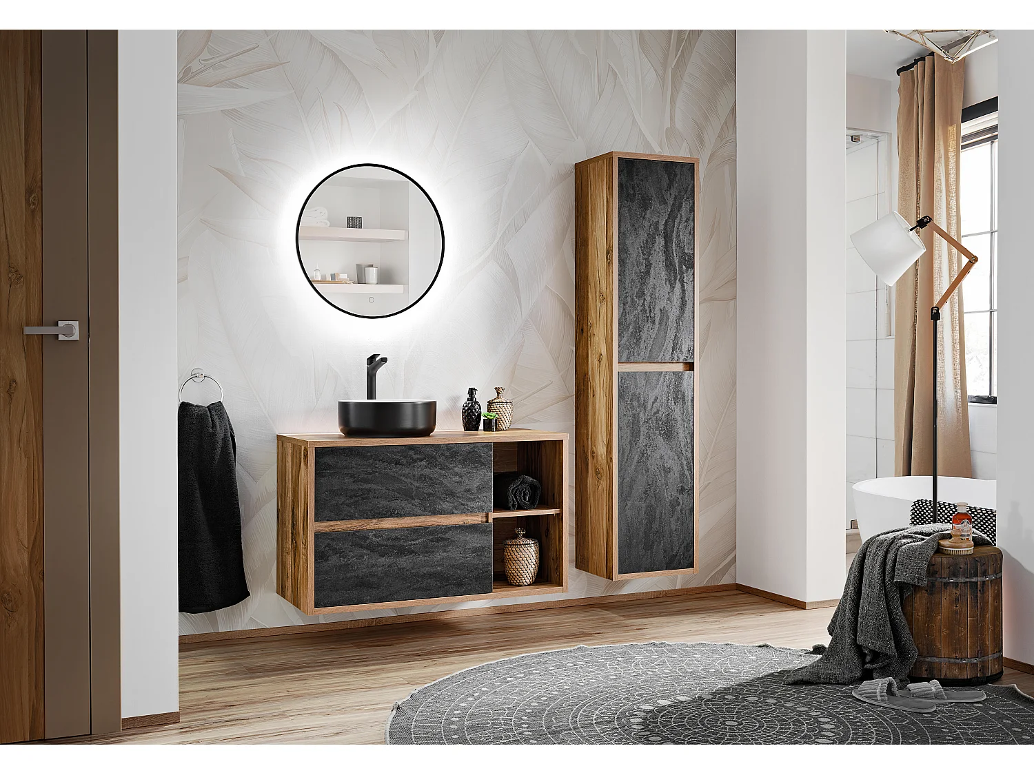 Armario Alto HAMPTON HC40 2D 40x33x170 Beige