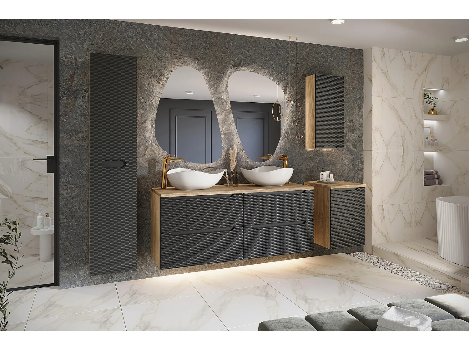 Armoire Haute OCEAN HC35 1D 35x33x170 Noir