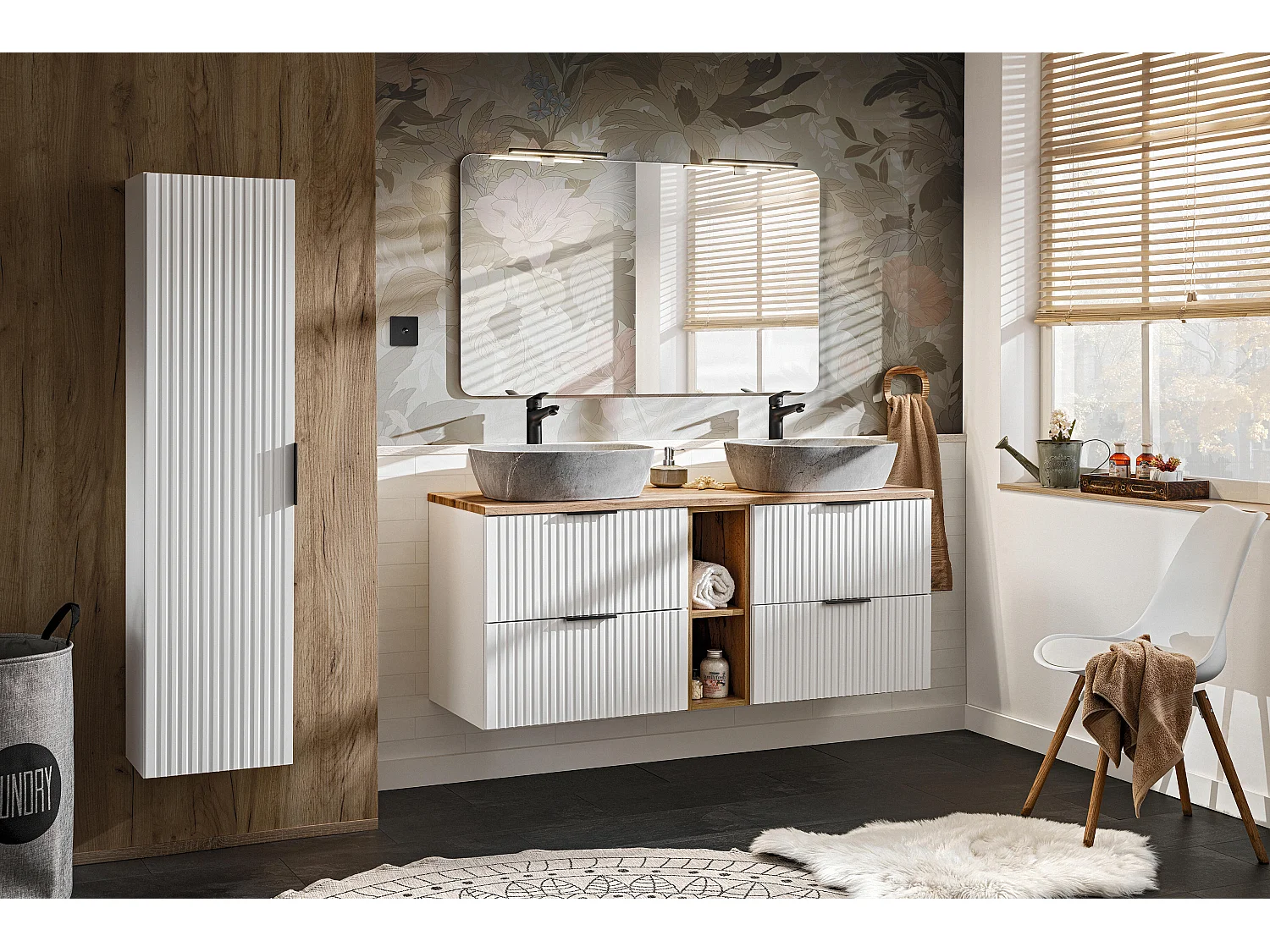 Armoire Haute ADEL HC35 1D 35x25x140 Blanc