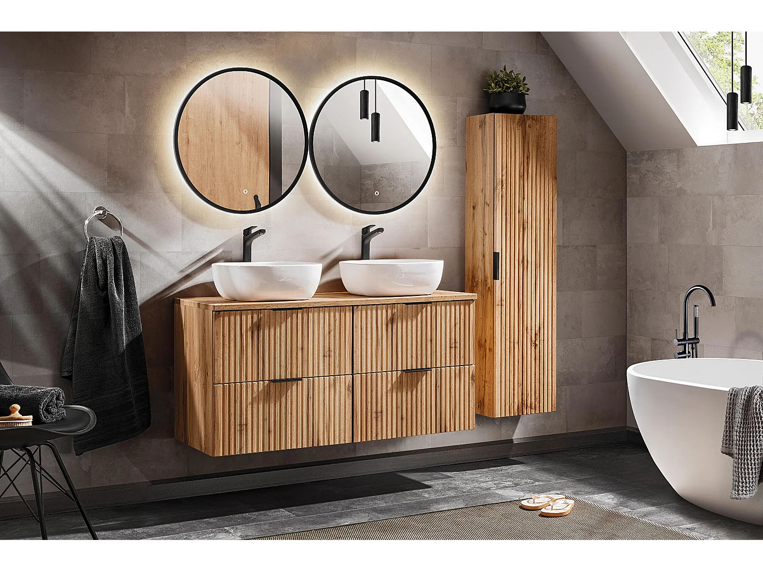 Armario Alto ADEL HC35 1D 35x25x140 Beige