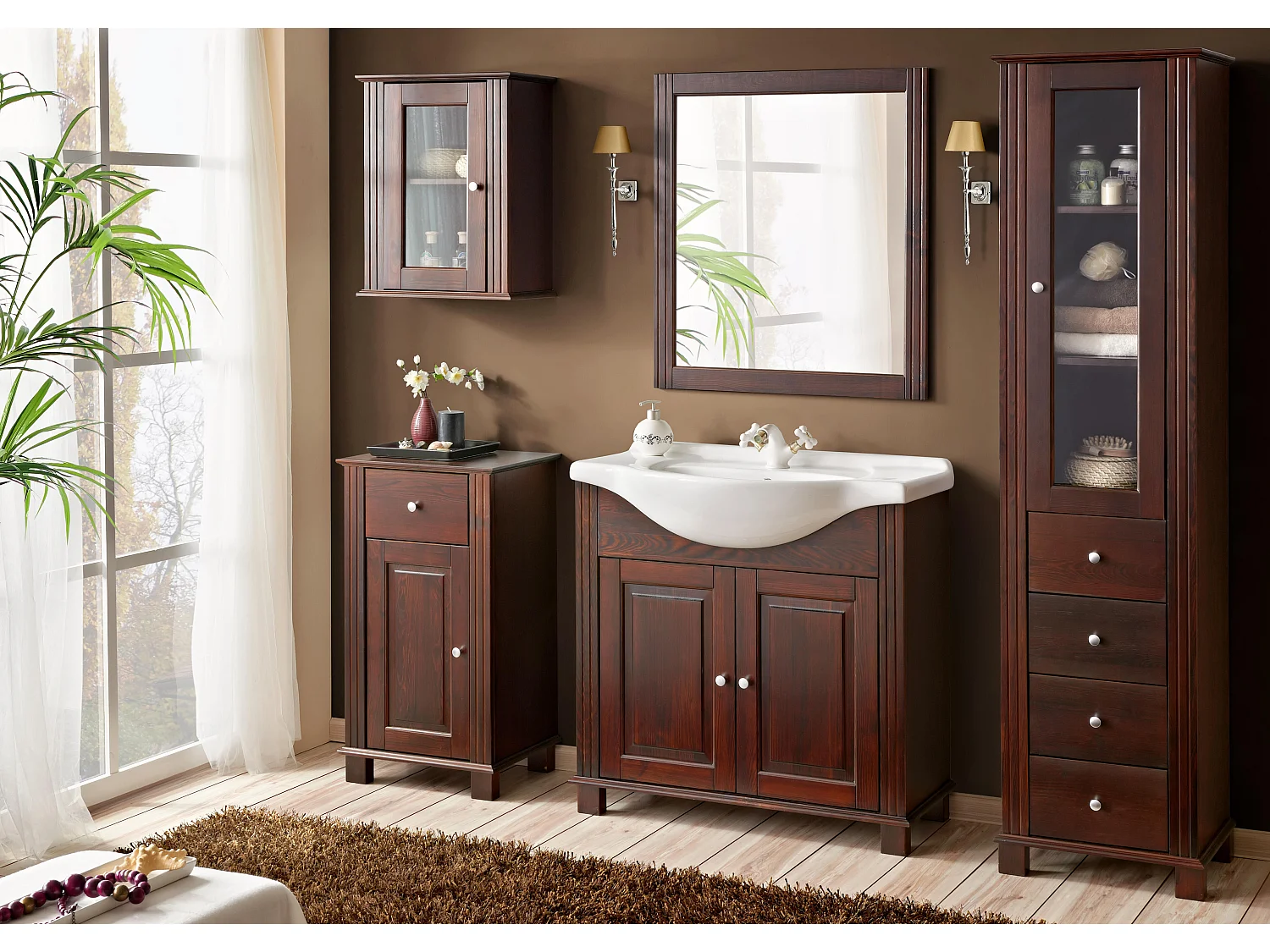 Hoge Kast RETRO HC45 1D4D 45x36x180 Bruin