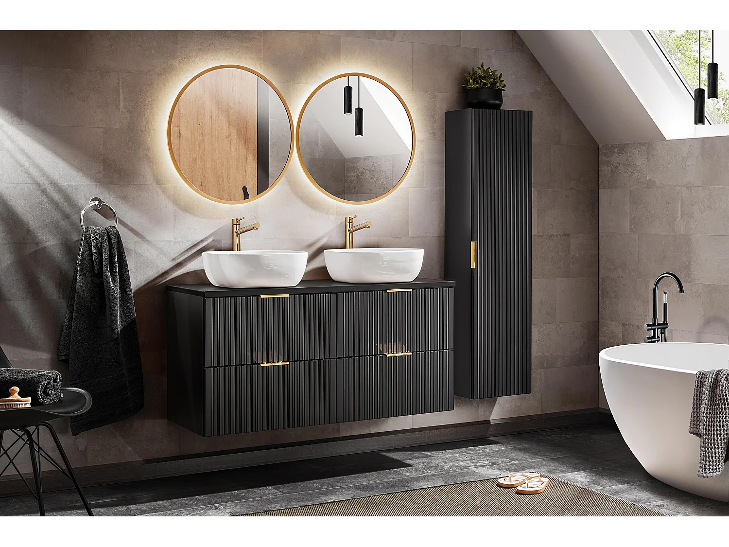 Armoire Haute ADEL HC35 1D 35x25x140 Noir