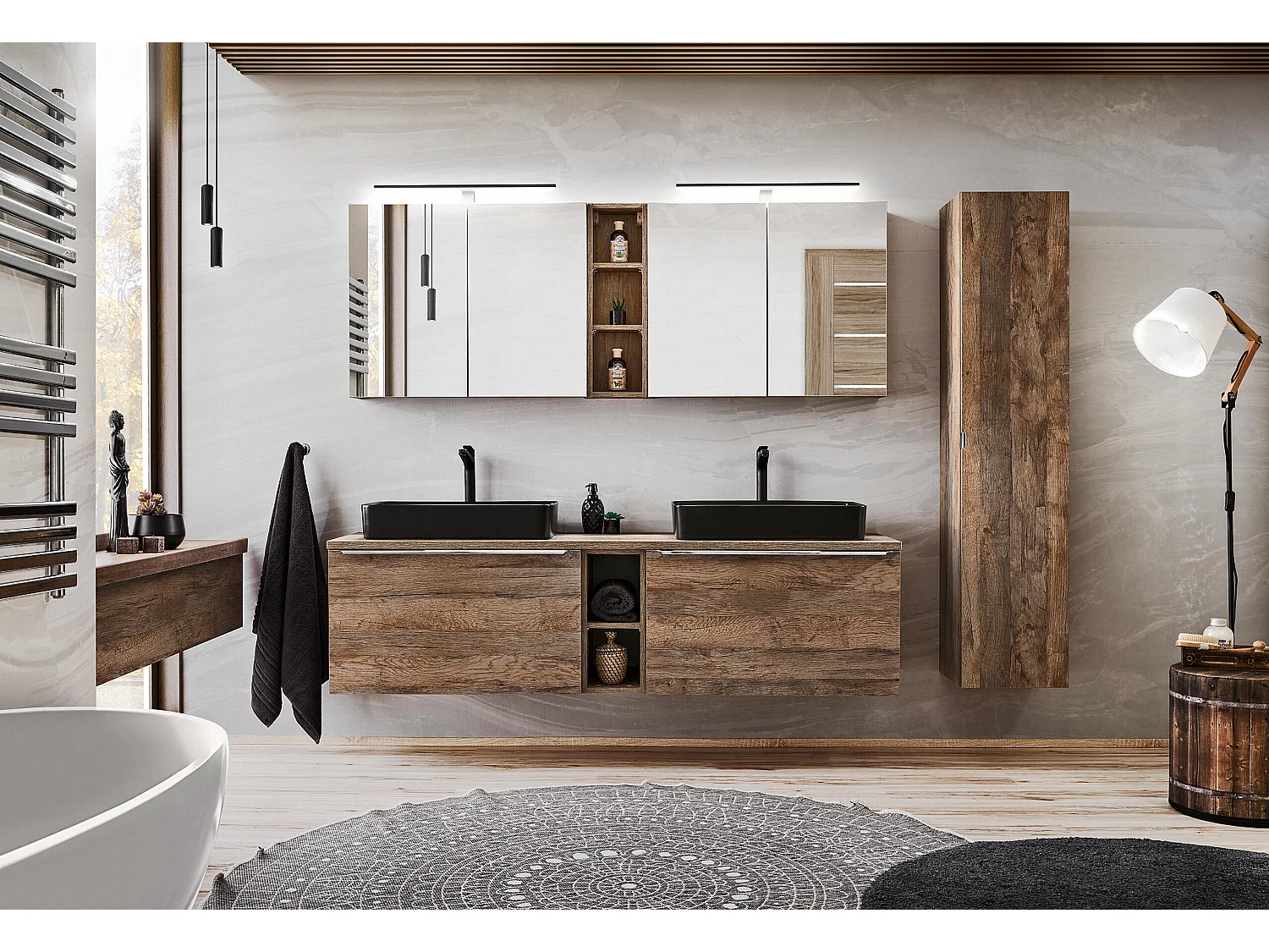 Armoires De Toilette SANTA FE MC80 2D 80x17x65 Clair naturel