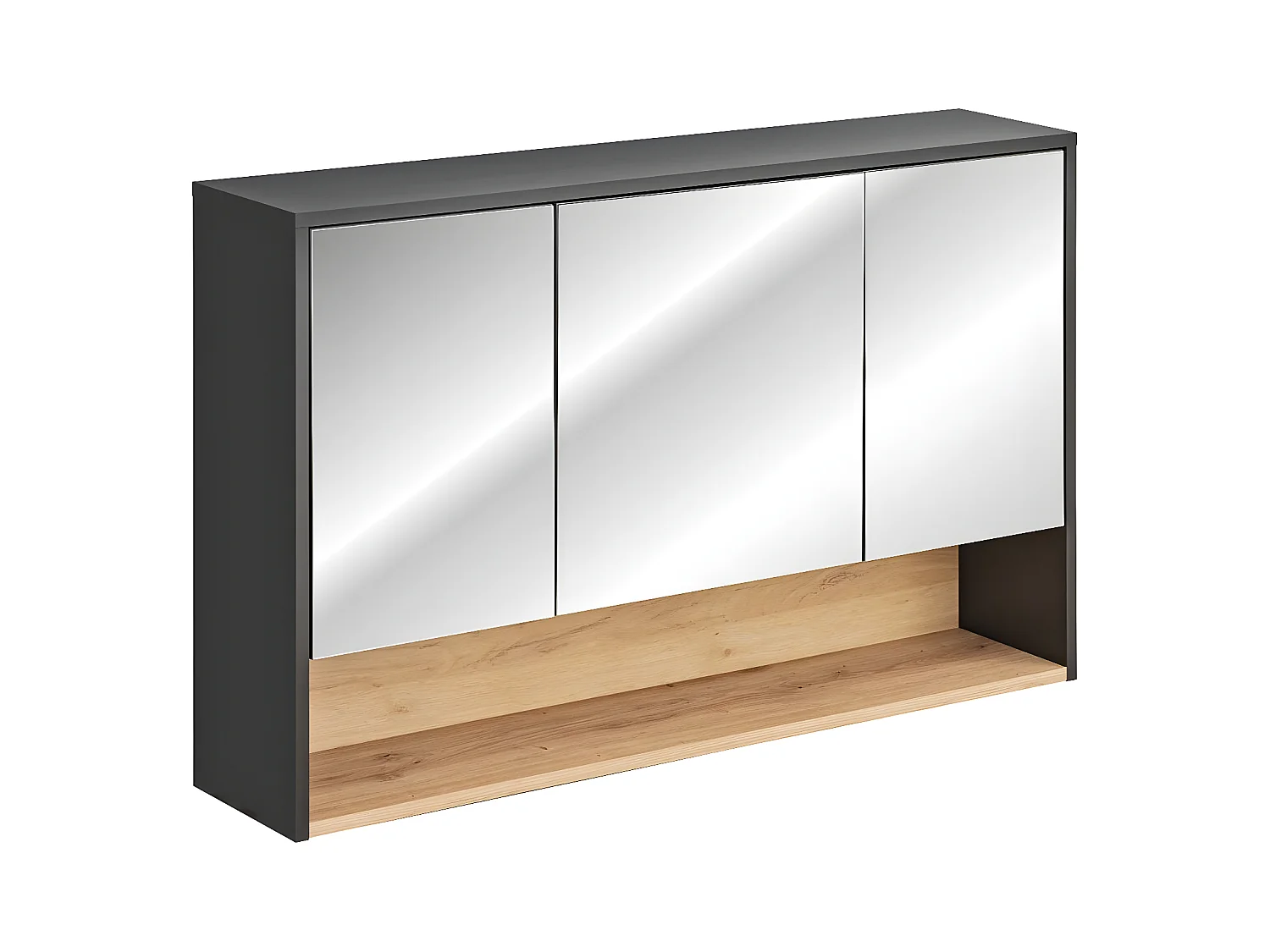 Spiegelkasten BORNEO MC120 3D 120x25x75 Donkergrijs