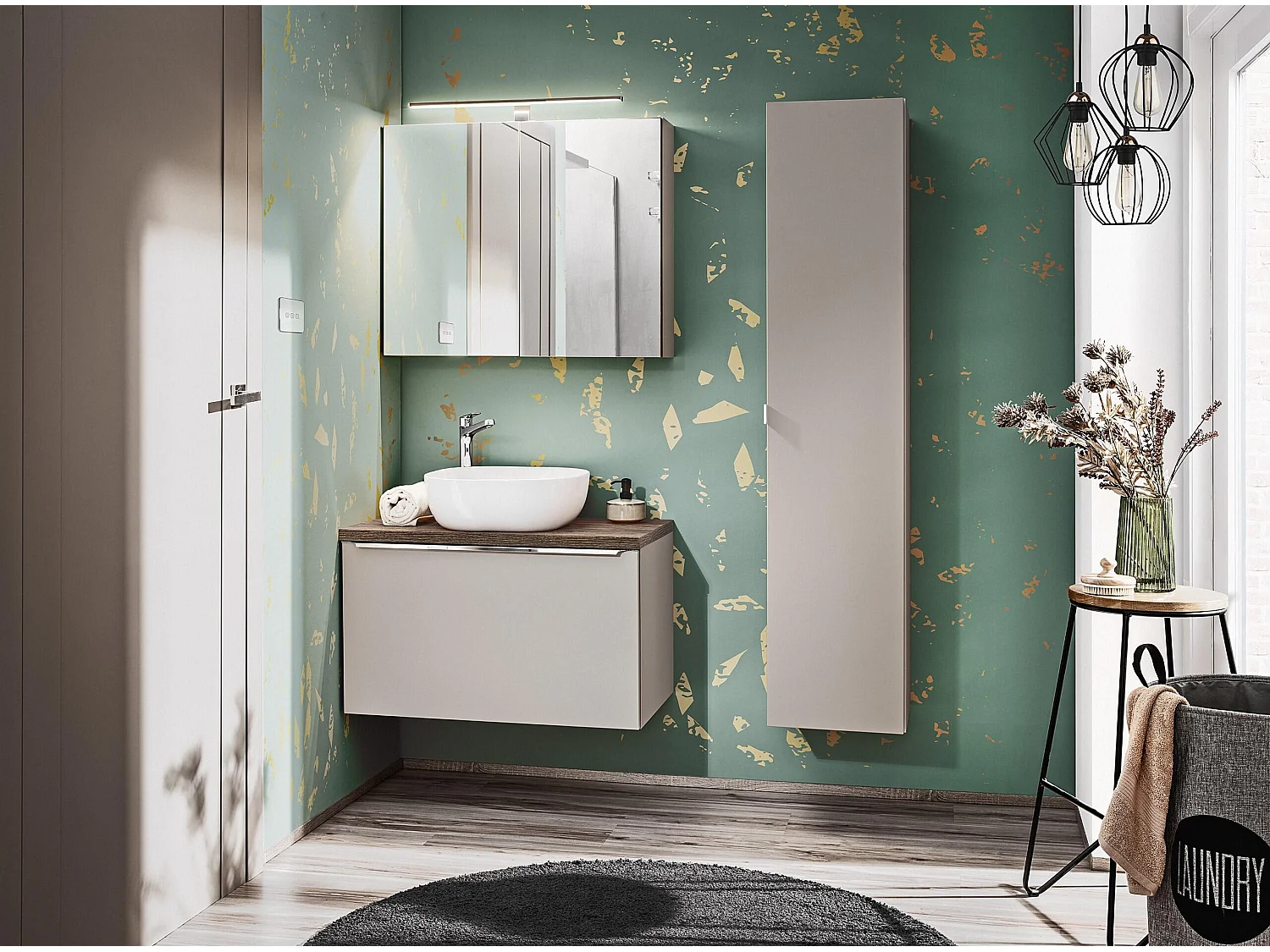 Armoires De Toilette SANTA FE MC80 2D 80x17x65 Gris