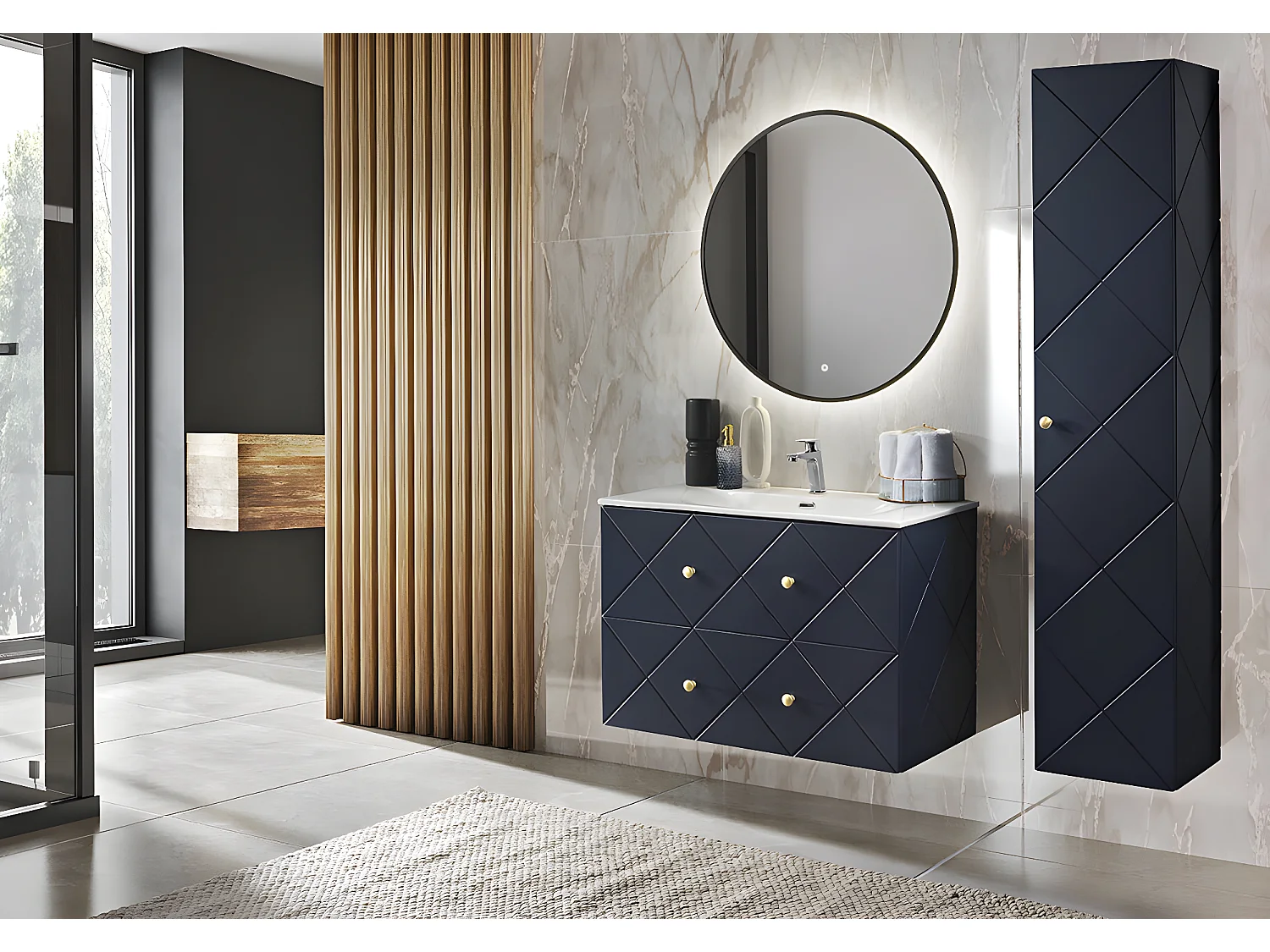 Armoire Haute ELEGANCE HC35 2D 35x33x170 Bleu