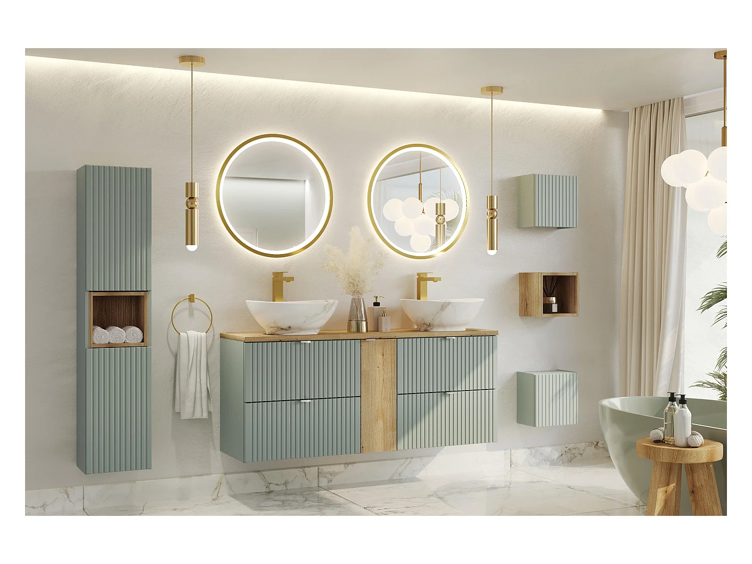 Armoire Haute LINE HC30 2D 30x25x140 Vert