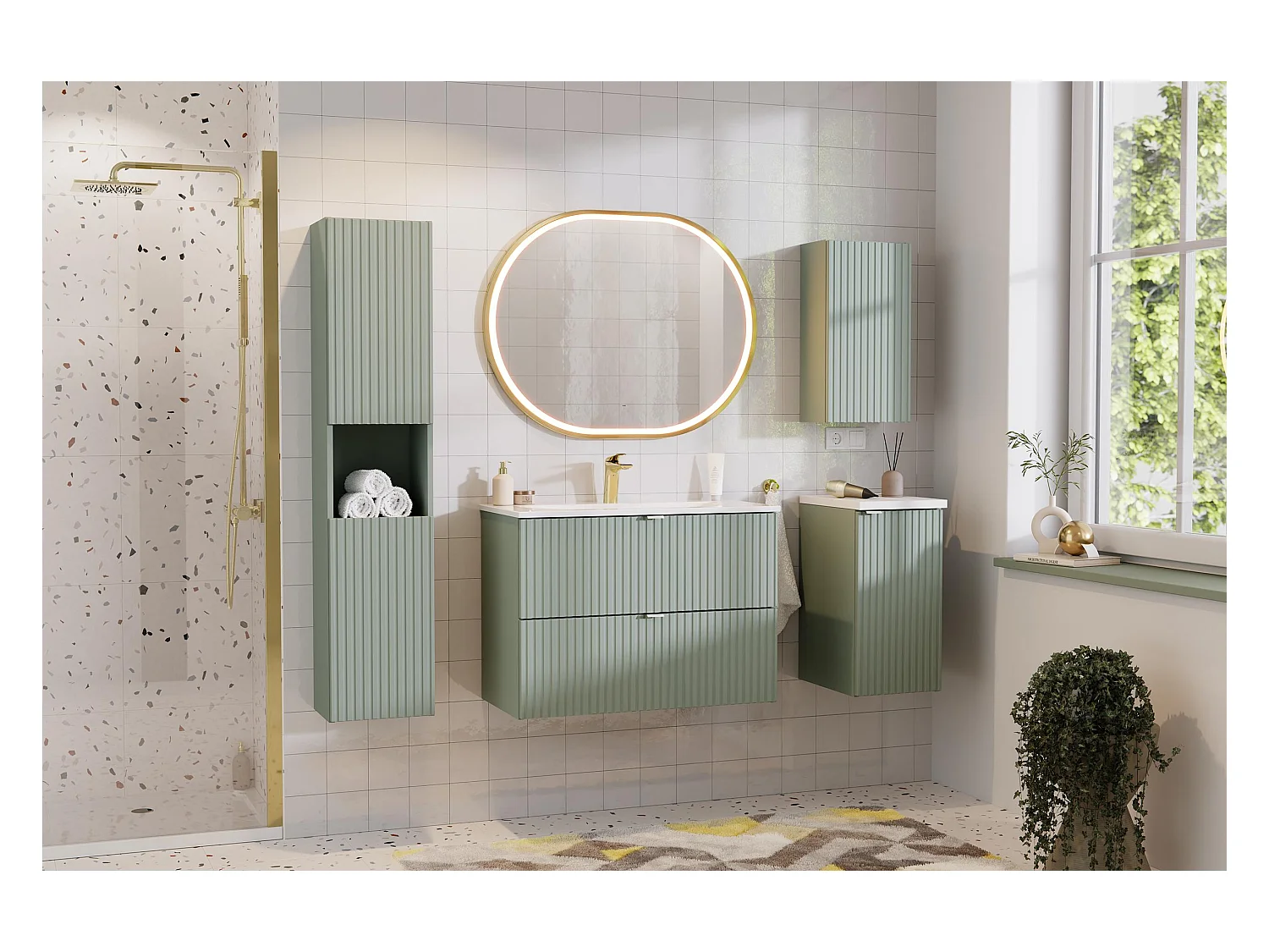 Armoire Haute LINE HC30 2D 30x25x140 Vert