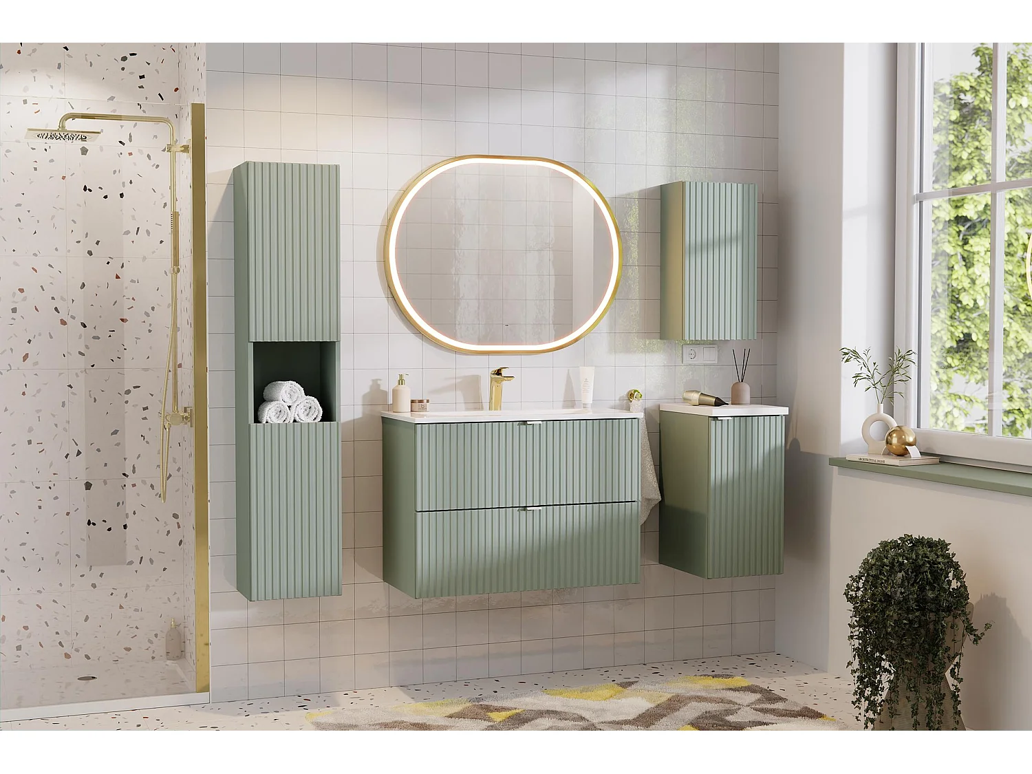 Armoire Haute LINE HC30 2D 30x25x140 Vert