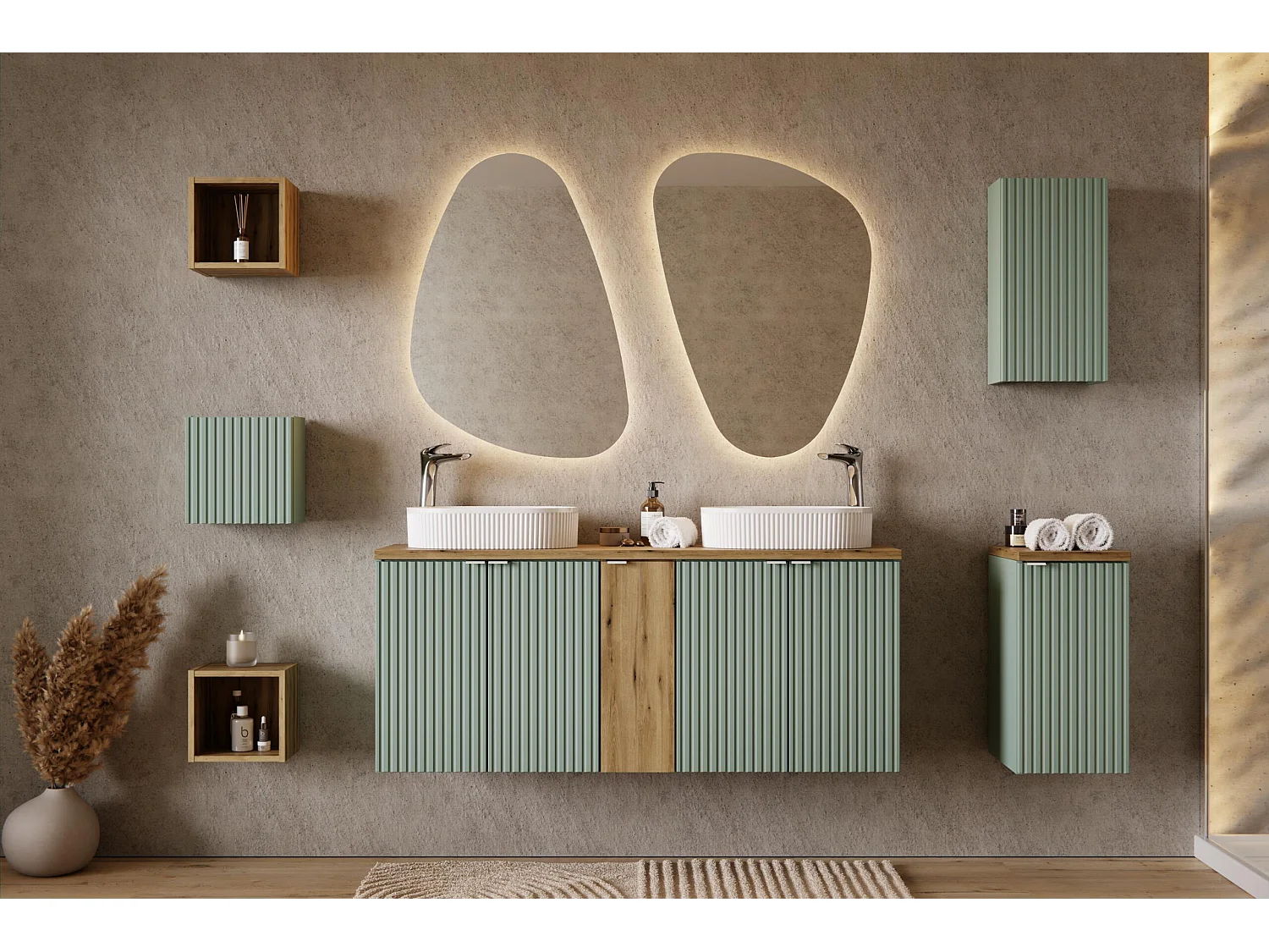 Armários Laterais LINE SCAB30 1D 30x39x57 Verde