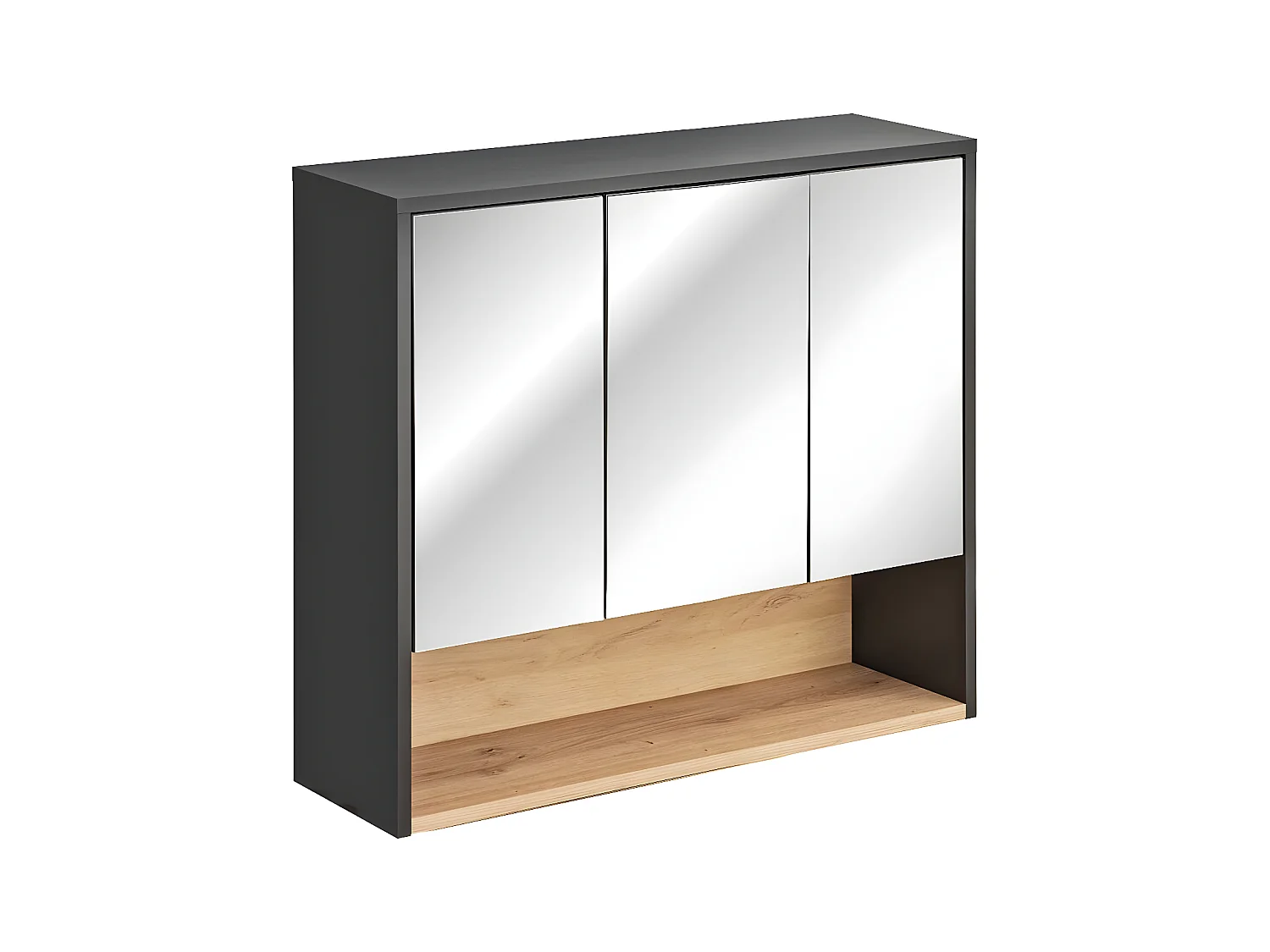 Armoires De Toilette BORNEO MC80 3D 80x25x75 Grisfoncé