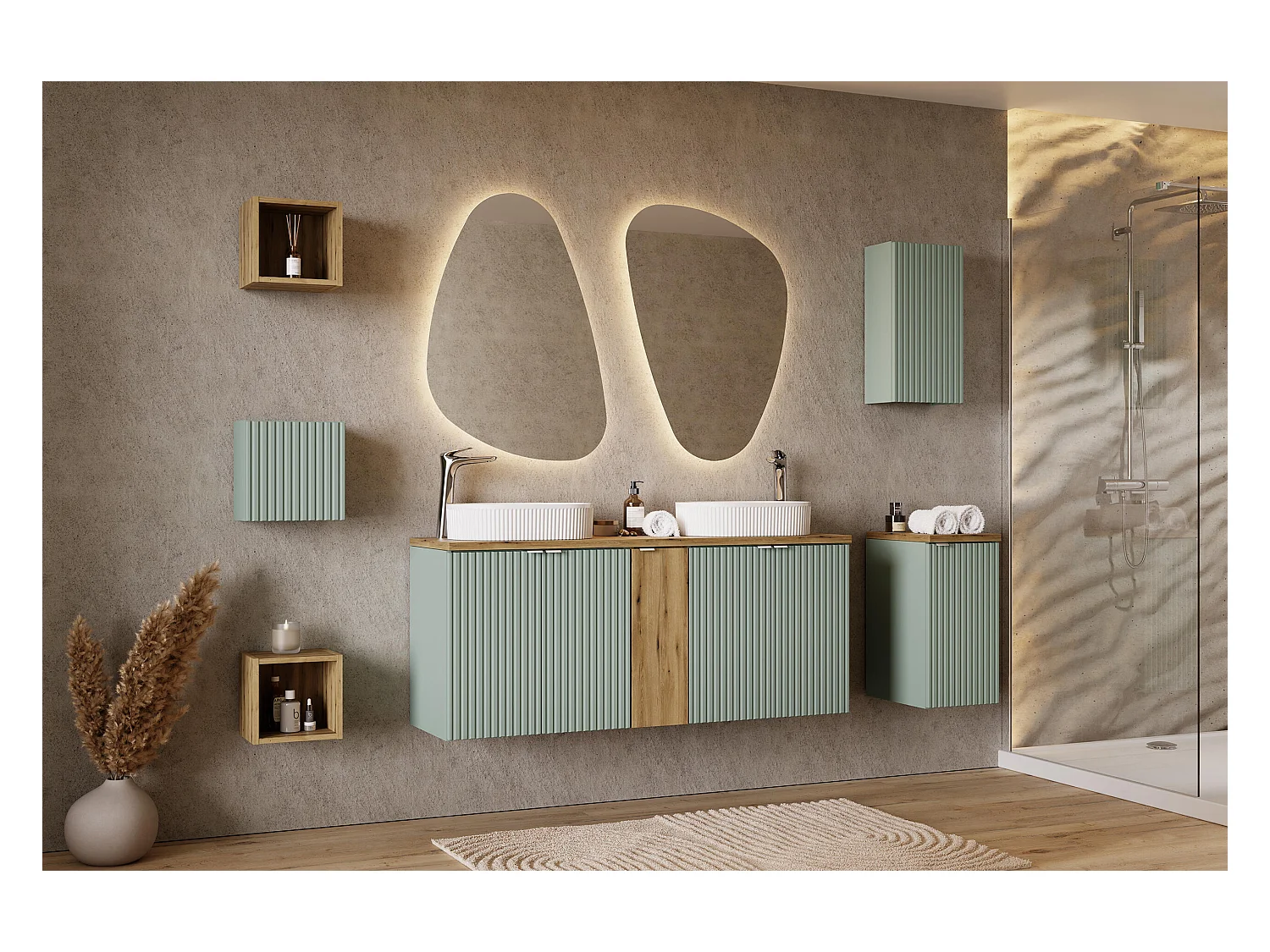 Armarios Laterales LINE SCAB20 1D 20x19x57 Verde