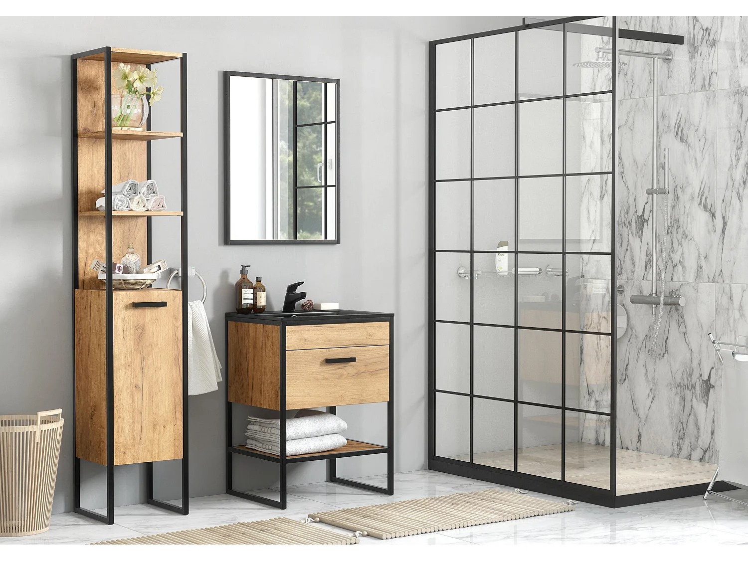 Armadietto Alto BROOKLIN HC35 1D 35x33x185 Beige