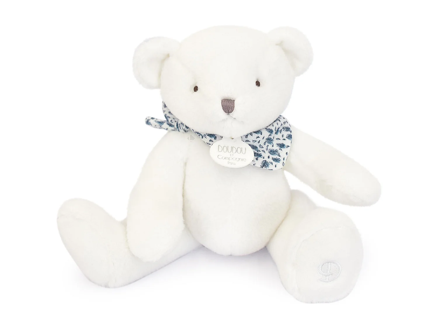 Doudou ours 25 cm polyester collection L'OURS DOUDOU blanc