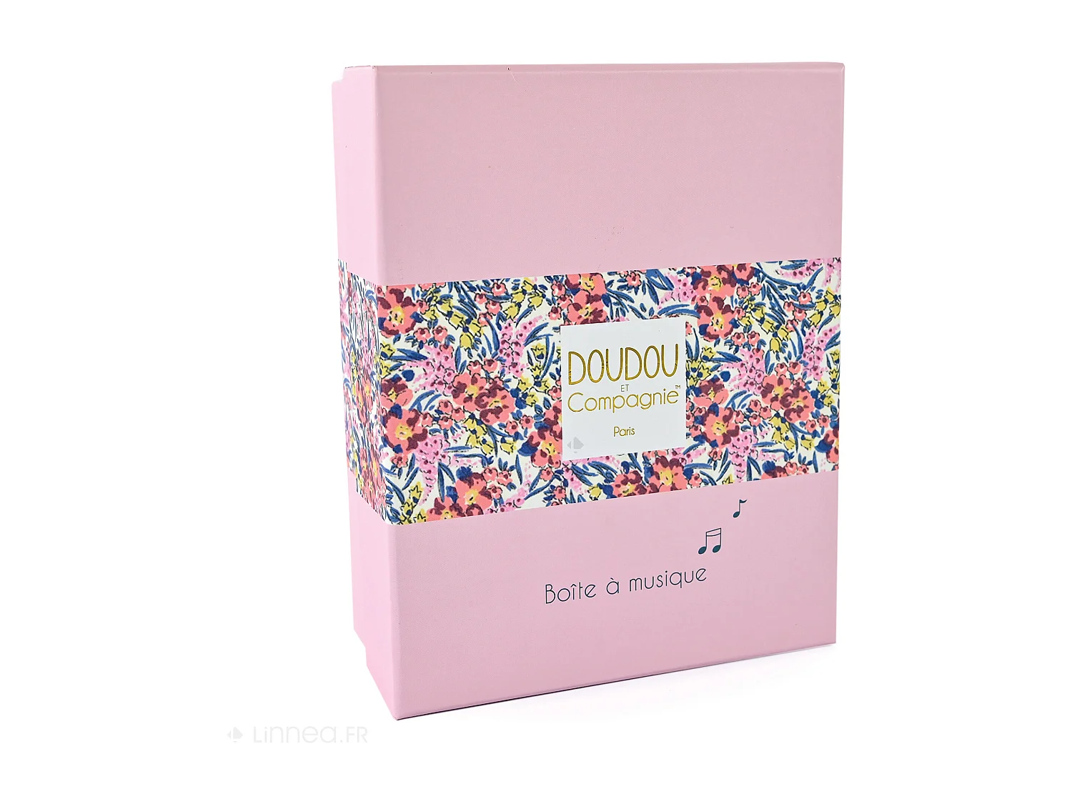 Doudou musique 14 cm polyester BOH'AIME faon rose multicolore