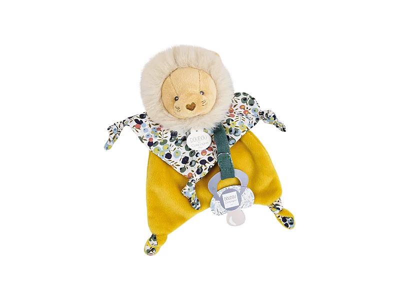 Doudou sucette 20 cm polyester BOH'AIME lion jaune multicolore