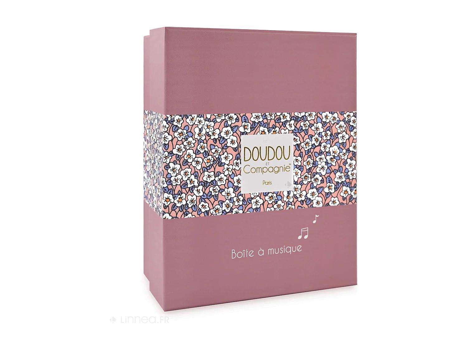 Doudou musique 14 cm polyester BOH'AIME lapin rose multicolore