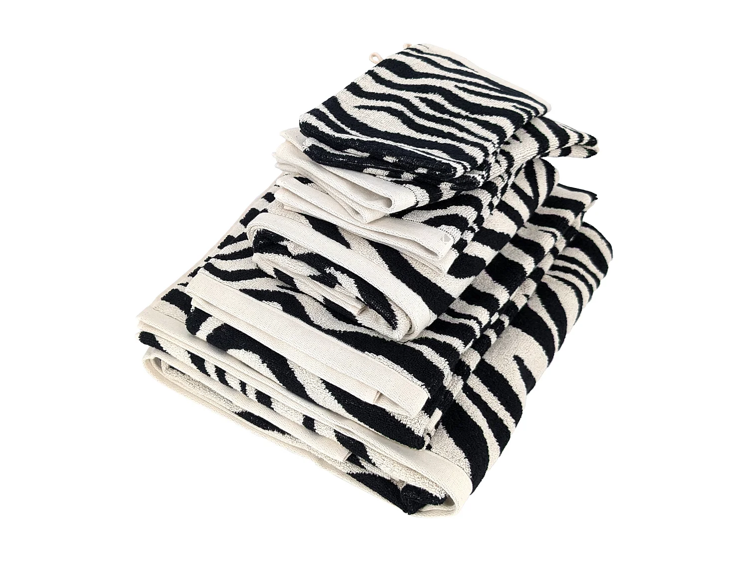 Parure de bain absorbante coton ZEBRA beige 7 pièces