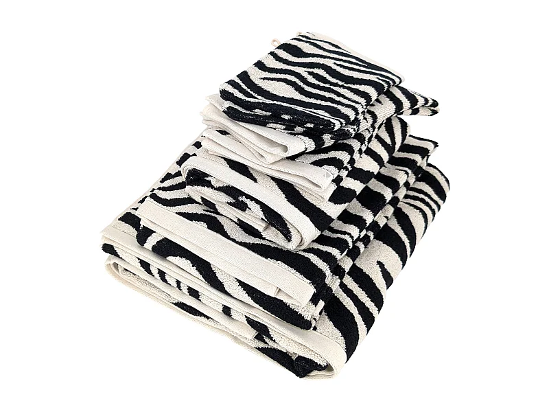 Parure de bain absorbante coton ZEBRA beige 7 pièces