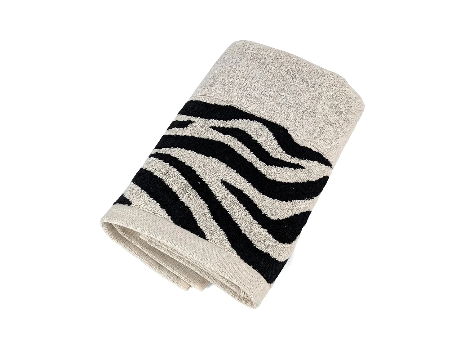 Serviette de toilette absorbante coton 50x100cm ZEBRA bordure beige