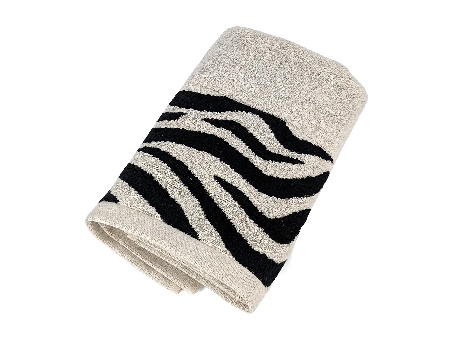 Serviette de toilette absorbante coton 50x100cm ZEBRA bordure beige