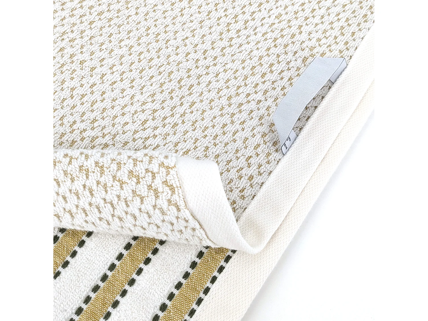 Parure de bain coton SANTORINI liteau jaune 7 pièces