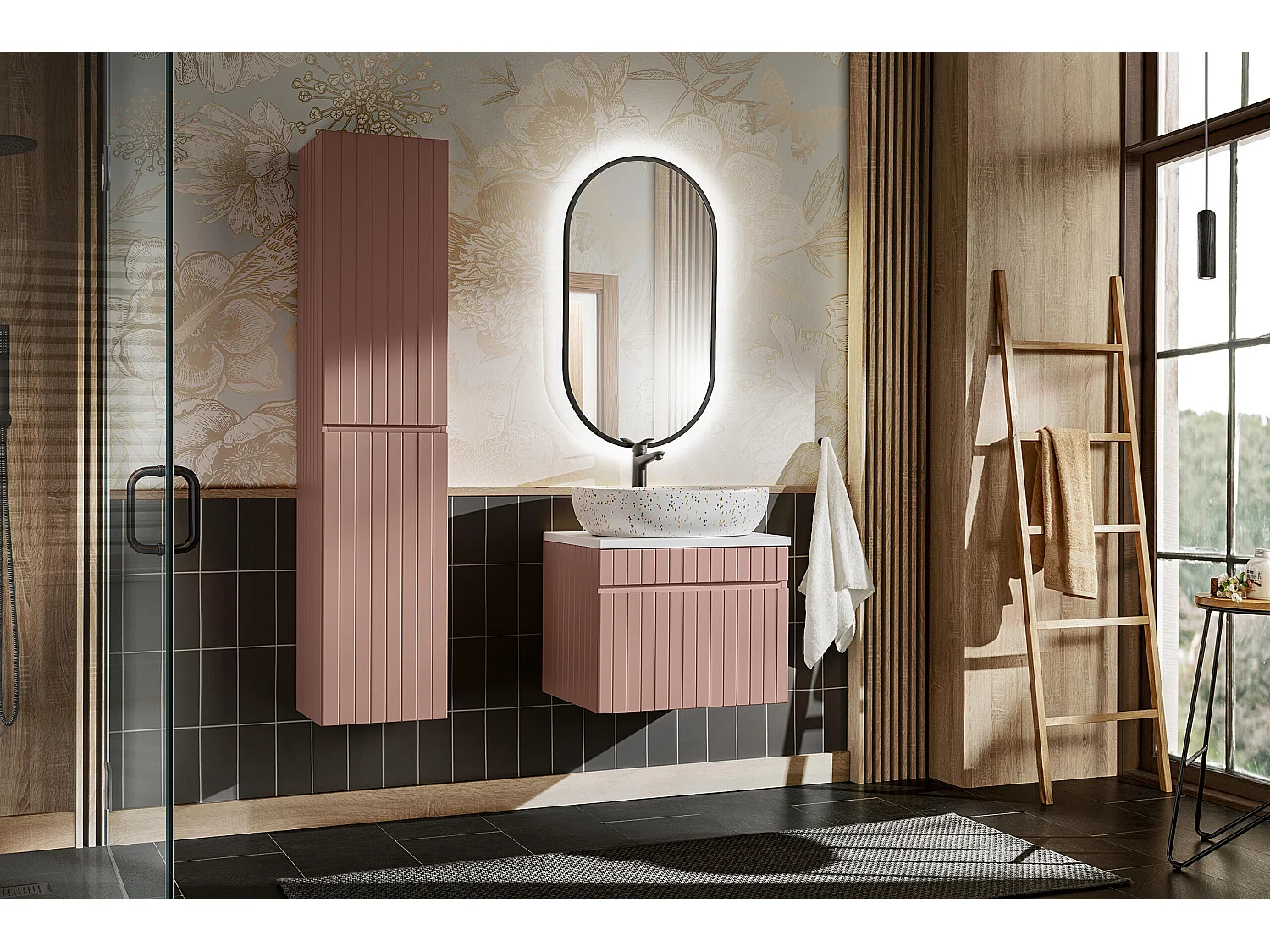 Hoge Kast ICONIC HC35 2D 35x33x160 Roze