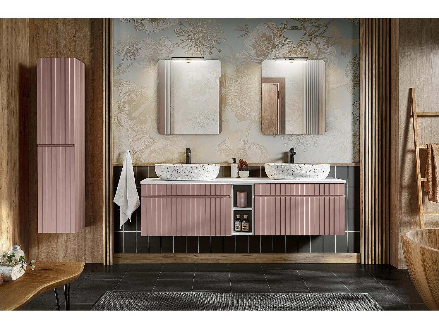 Hoge Kast ICONIC HC35 2D 35x33x160 Roze