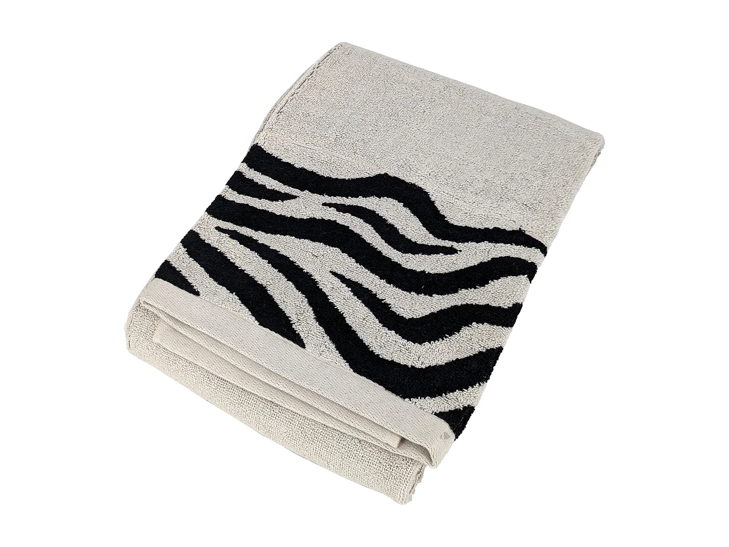 Drap de douche absorbant coton 70x140cm ZEBRA bordure beige