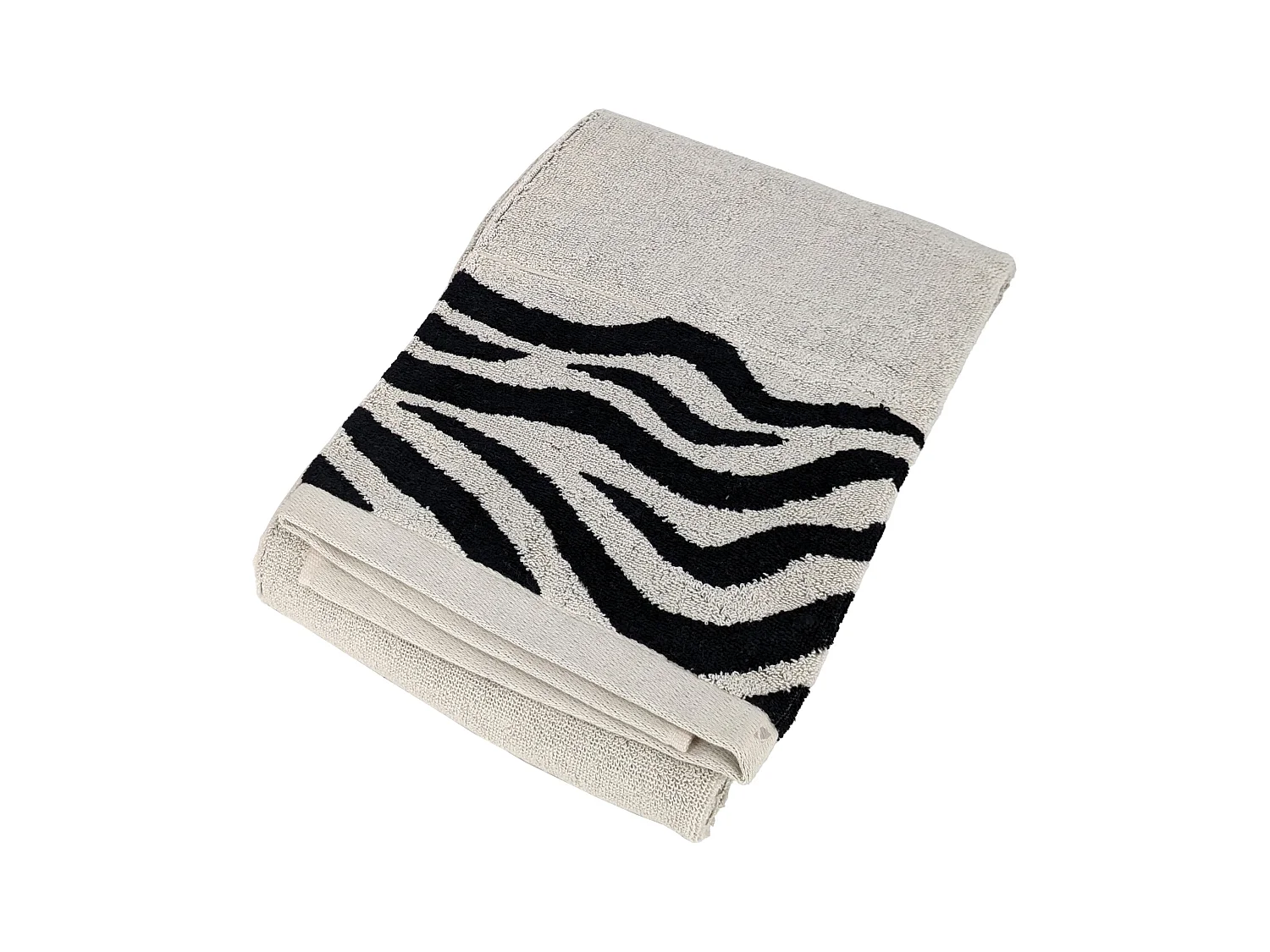 Drap de douche absorbant coton 70x140cm ZEBRA bordure beige
