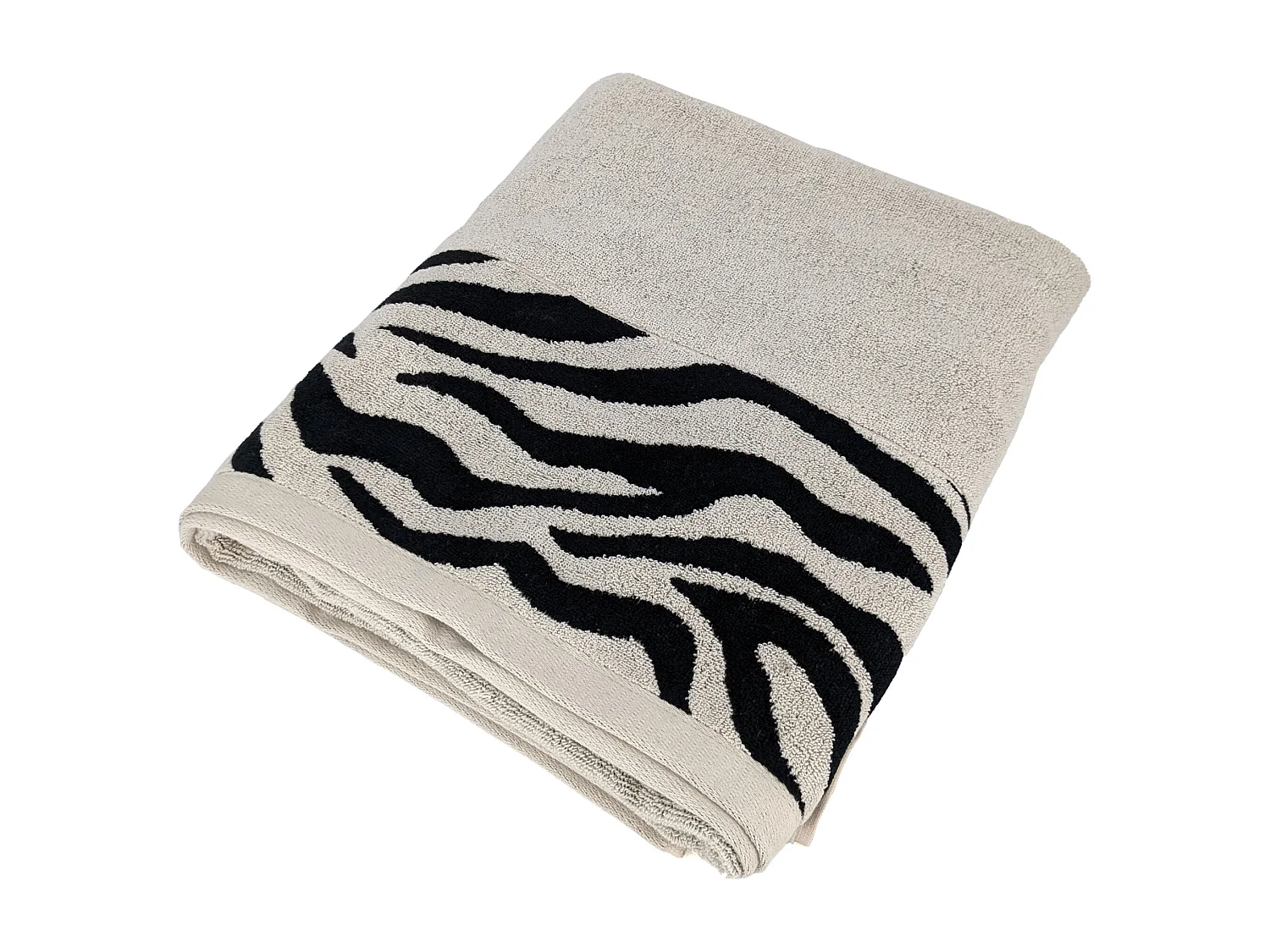 Drap de bain absorbant coton 100x150cm ZEBRA bordure beige