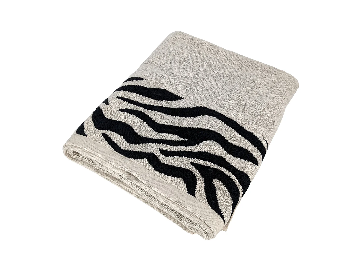 Drap de bain absorbant coton 100x150cm ZEBRA bordure beige