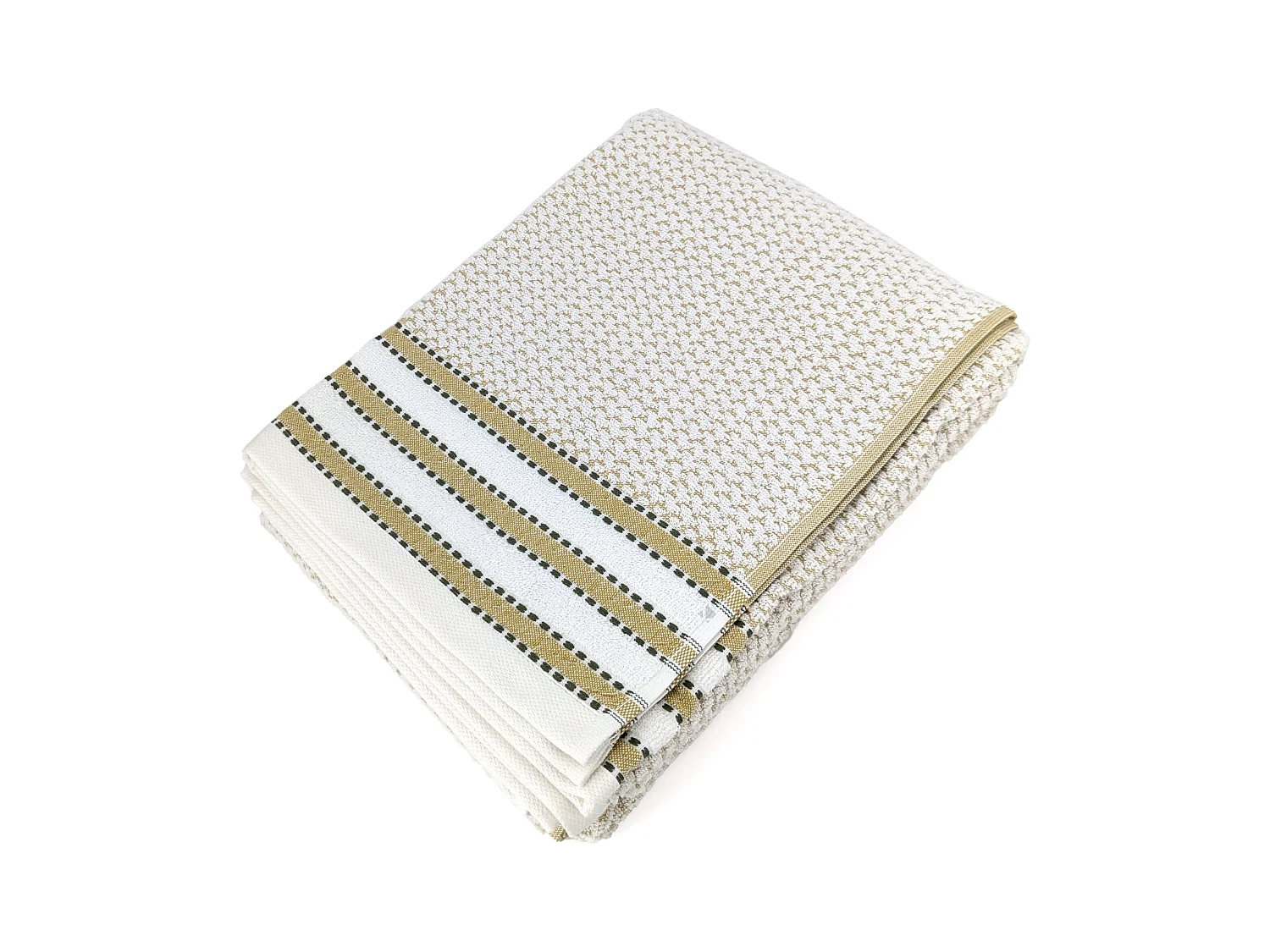 Drap de bain coton 100x150cm SANTORINI liteau jaune