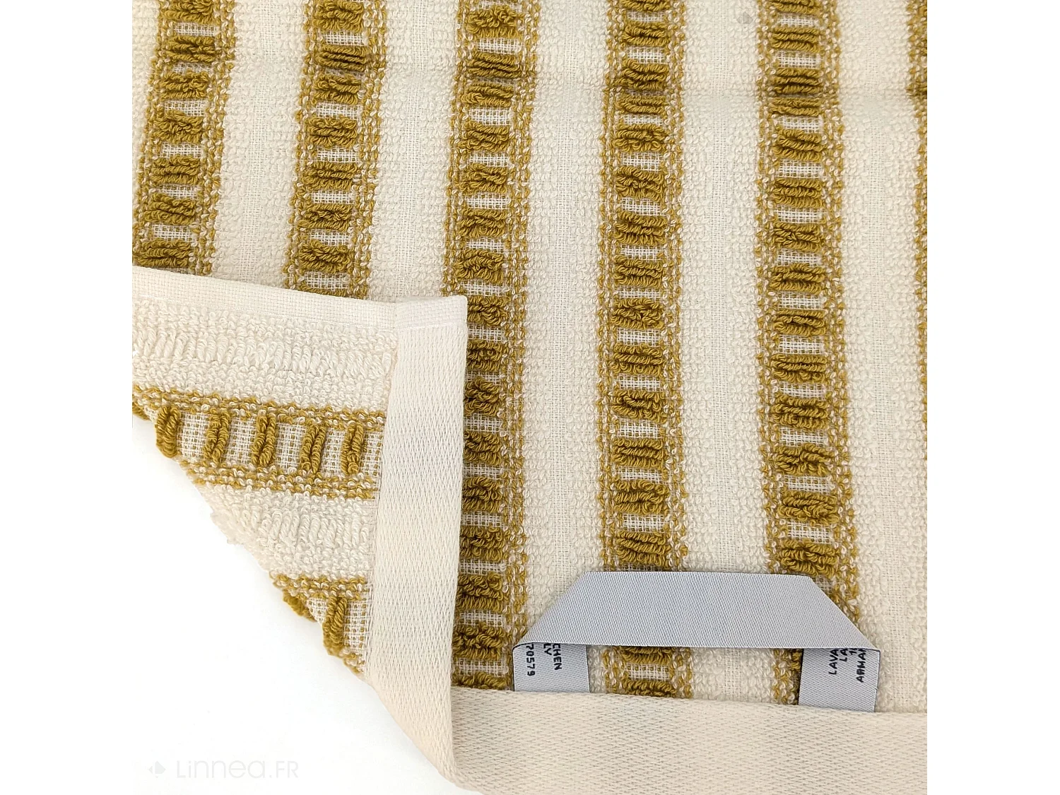 Drap de douche coton 70x140cm SANTORINI rayures jaune