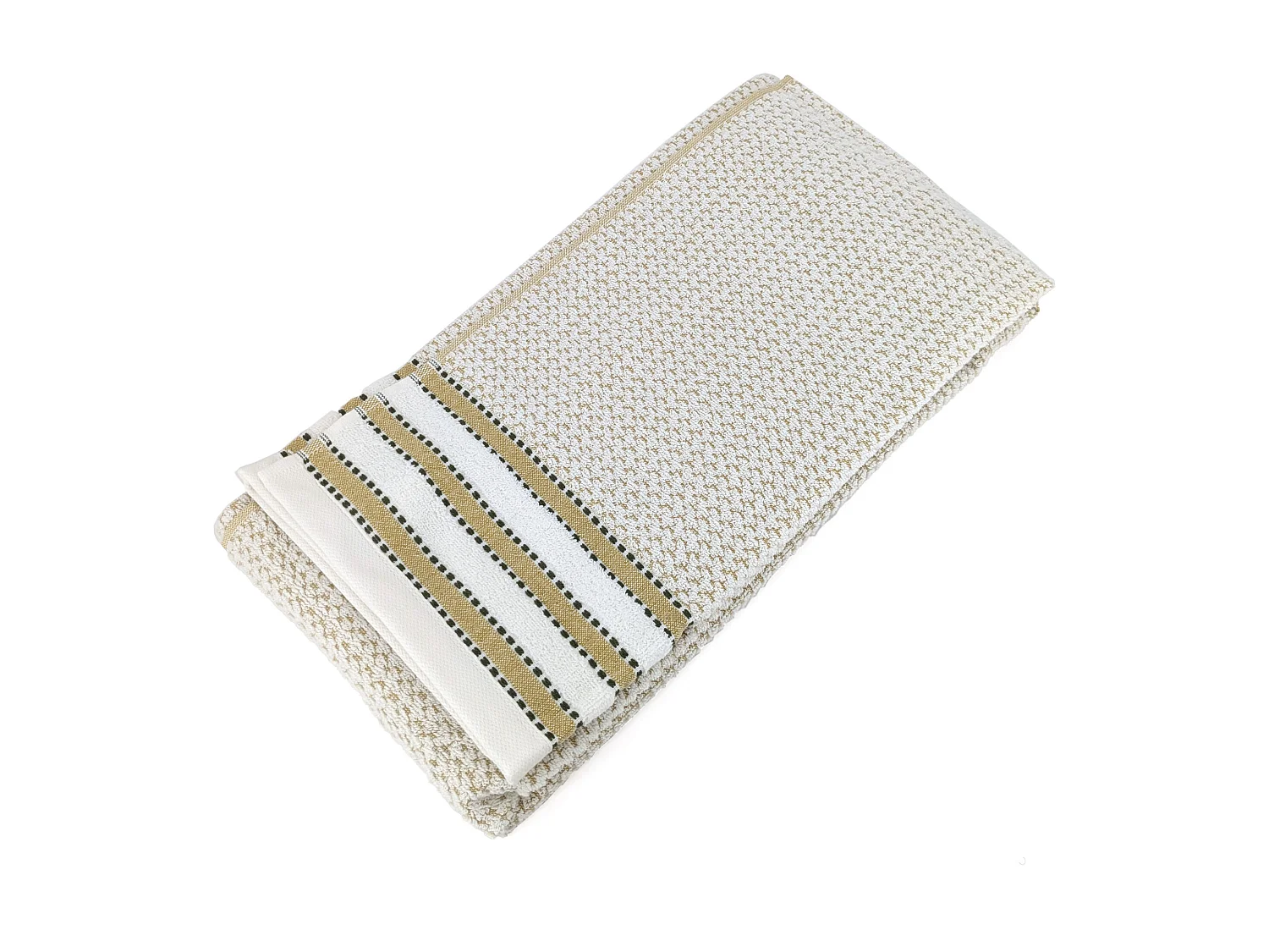 Drap de douche coton 70x140cm SANTORINI liteau jaune