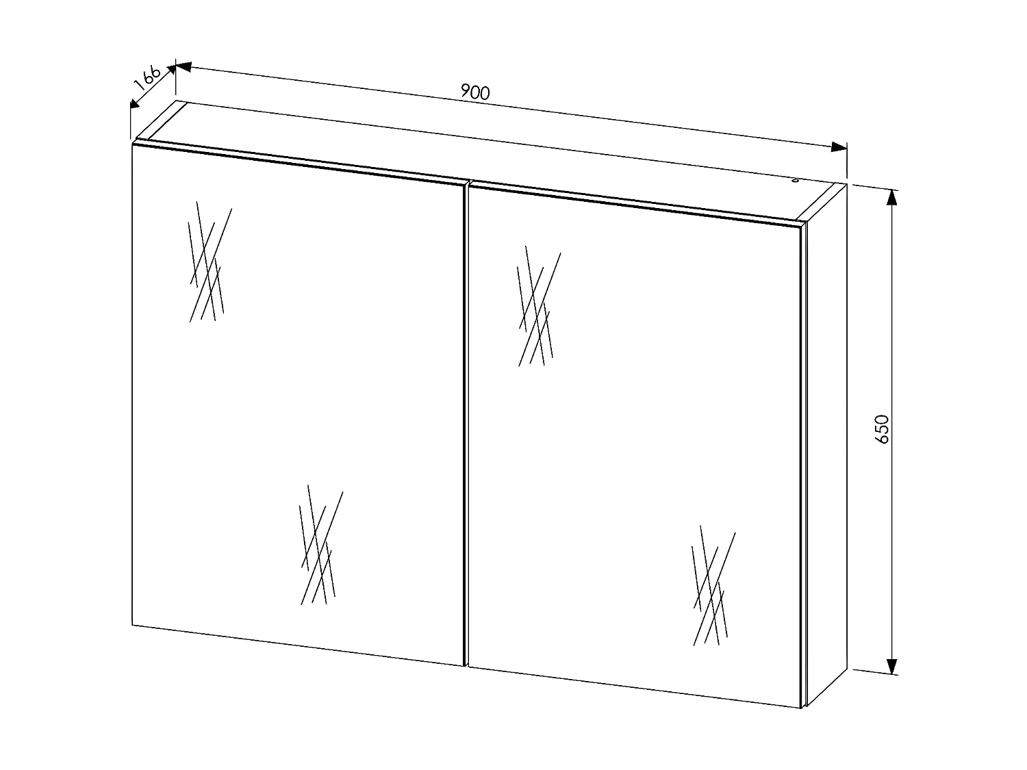 Armoires De Toilette LEONARDO MC90 2D 90x17x65 Blanc