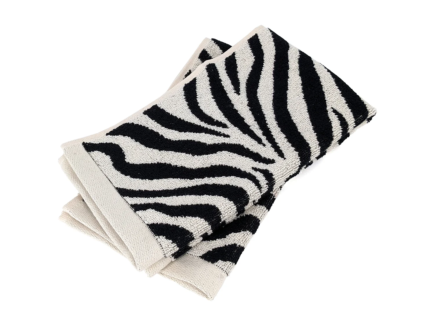 Lot de 2 serviettes invité absorbantes coton 33x50cm ZEBRA beige